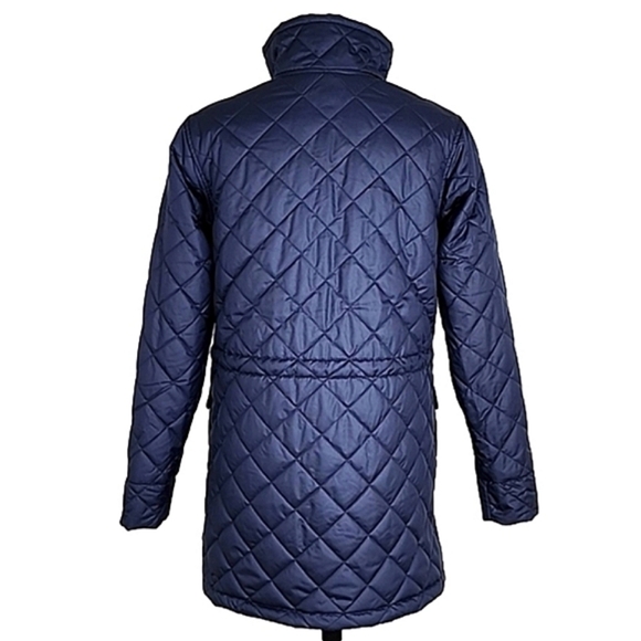 Columbia Women's Quilted  Water Resistant Navy Blue Jacket Faux Fur Sz Small - Picture 6 of 16